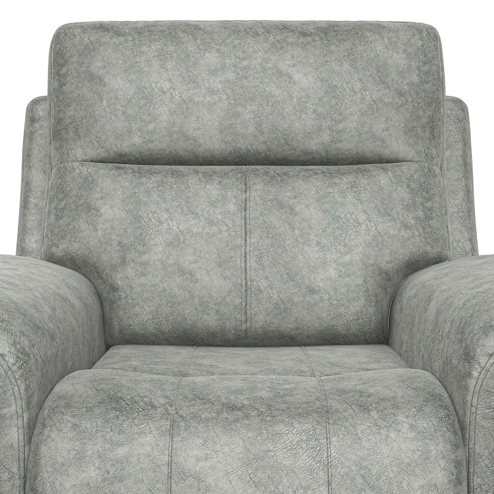 Dalton Electric Recliner Armchair with Power Headrest in Marble Silver Fabric 17