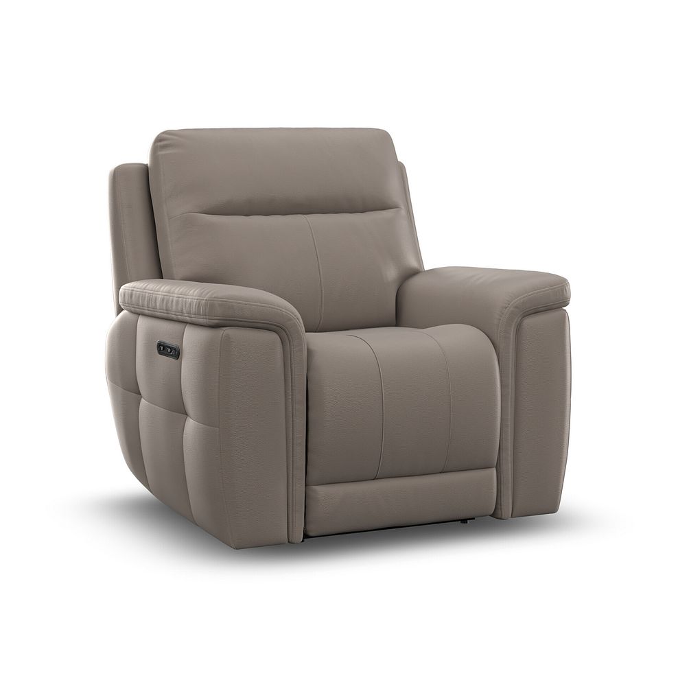 Dalton Electric Recliner Armchair with Power Headrest in Oyster Leather 1