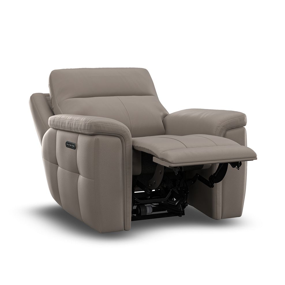 Dalton Electric Recliner Armchair with Power Headrest in Oyster Leather 6