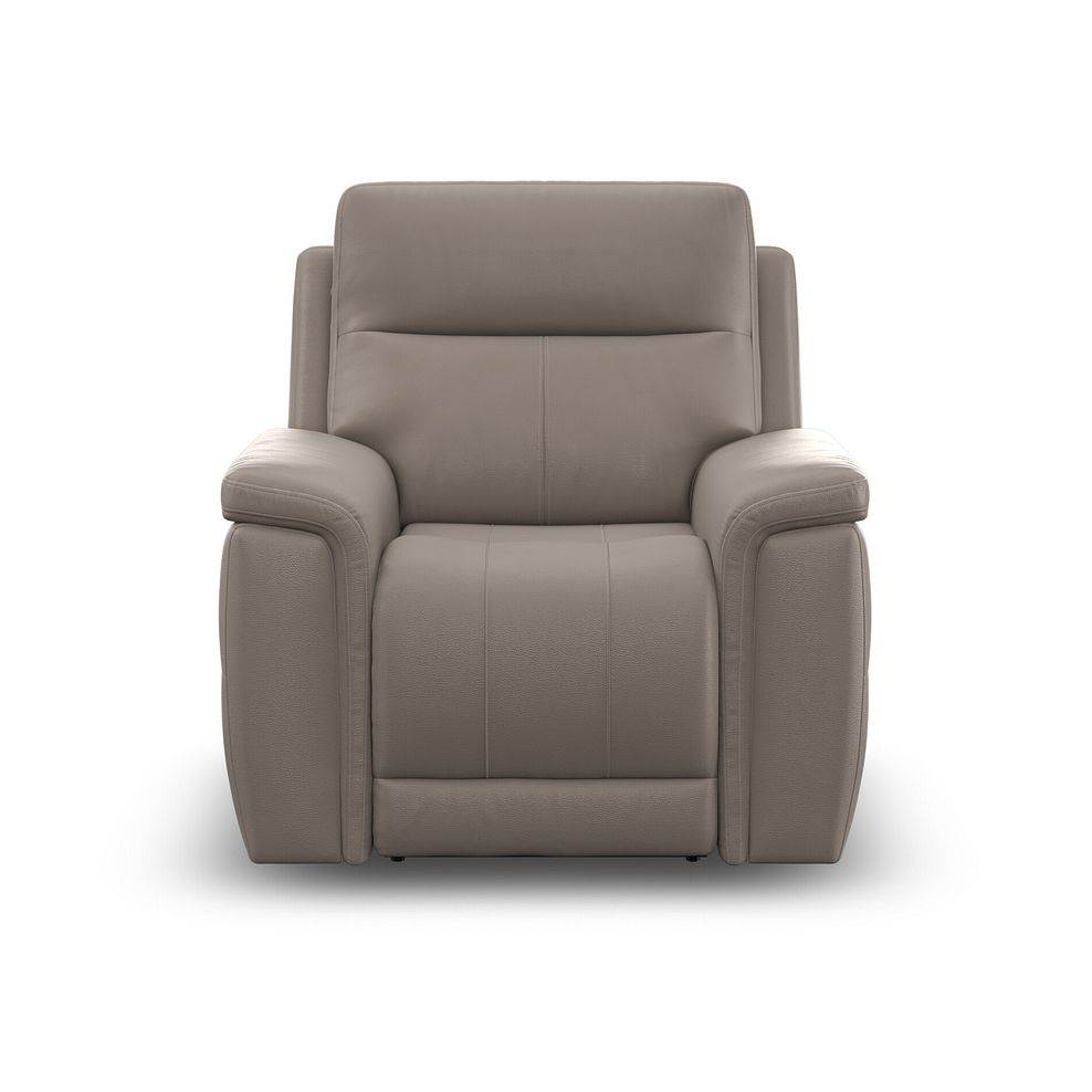 Dalton Electric Recliner Armchair with Power Headrest in Oyster Leather 8
