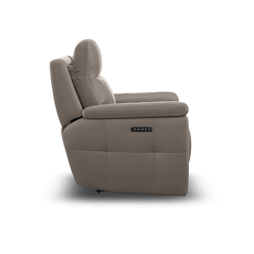Dalton Electric Recliner Armchair with Power Headrest in Oyster Leather 12