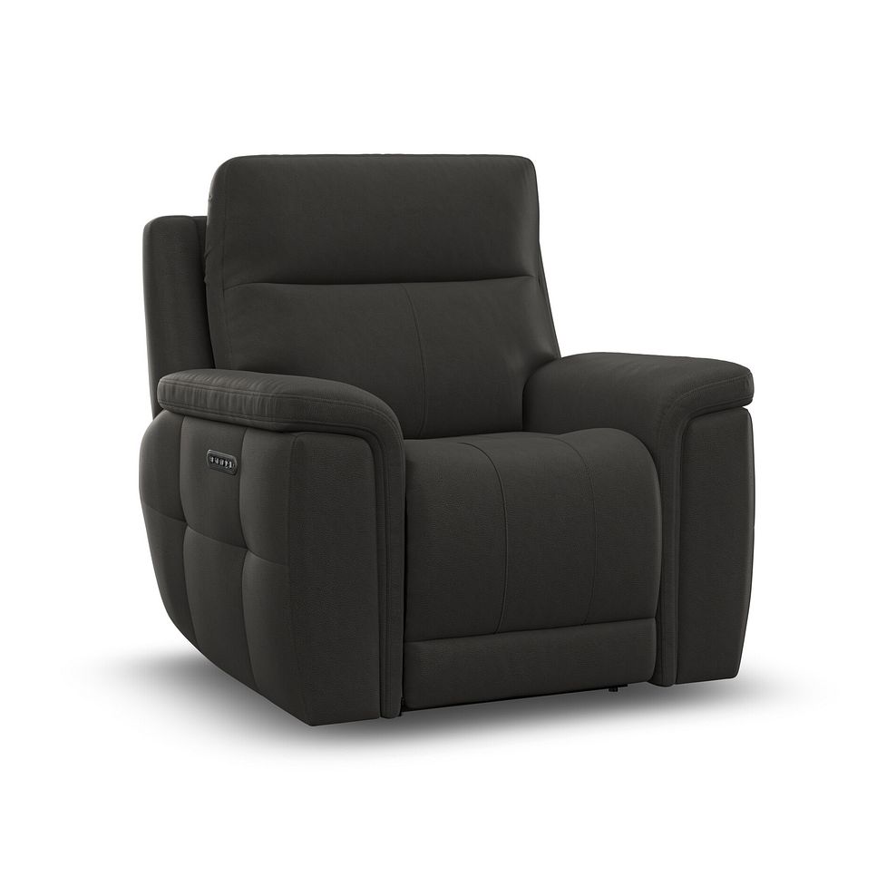 Dalton Electric Recliner Armchair with Power Headrest in Storm Leather 2