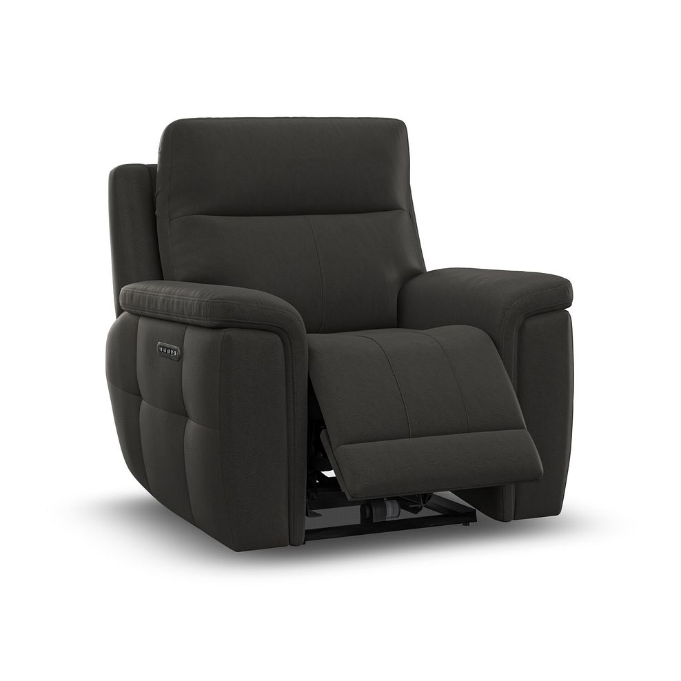 Dalton Electric Recliner Armchair with Power Headrest in Storm Leather 4