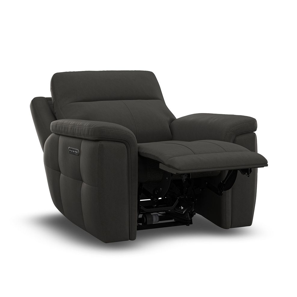 Dalton Electric Recliner Armchair with Power Headrest in Storm Leather 6