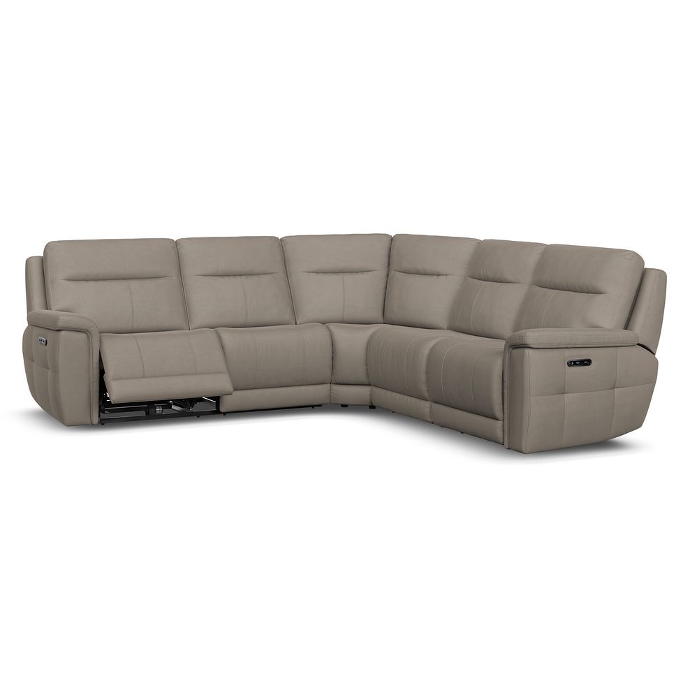 Dalton Large Corner Electric Recliner Sofa in Bella Latte Fabric 2