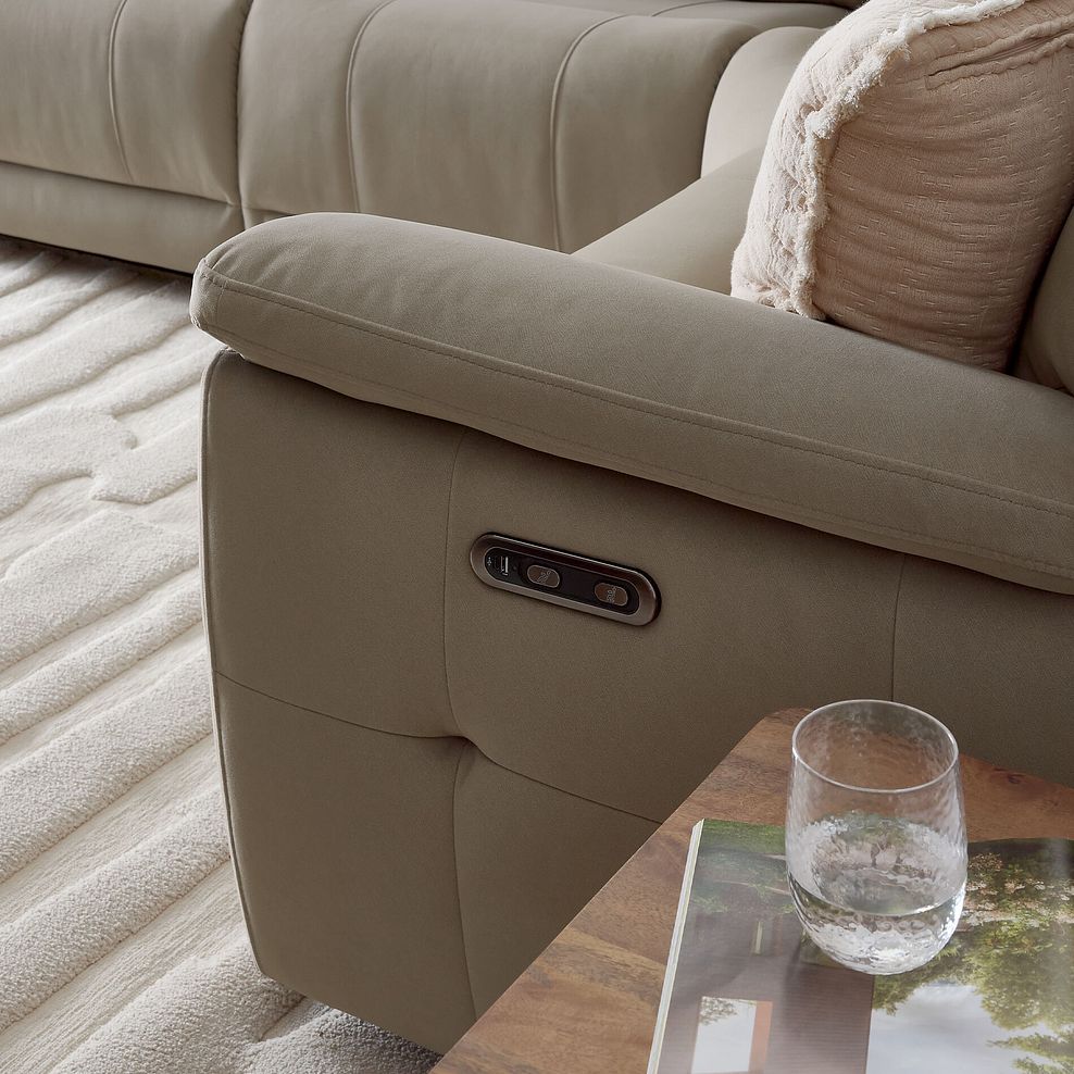 Dalton Large Corner Electric Recliner Sofa in Bella Latte Fabric 12