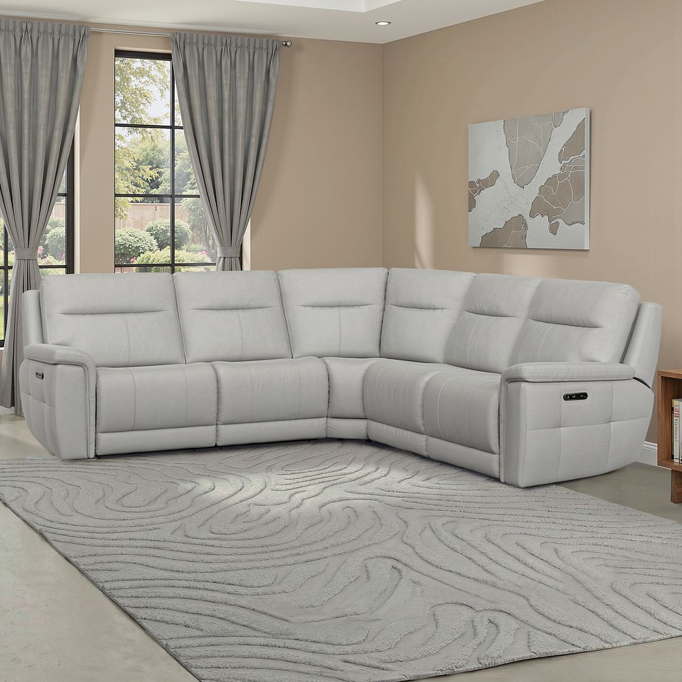 Dalton Large Corner Electric Recliner Sofa in Bella Lead Grey Fabric 1
