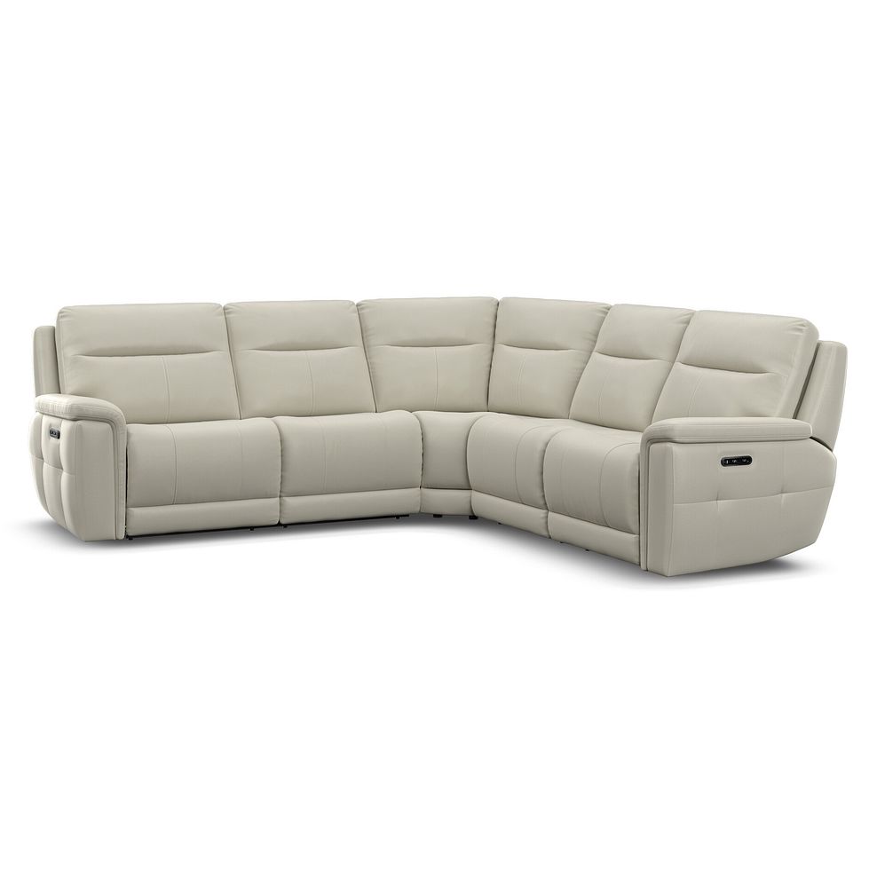 Dalton Large Corner Electric Recliner Sofa in Bone China Leather 1