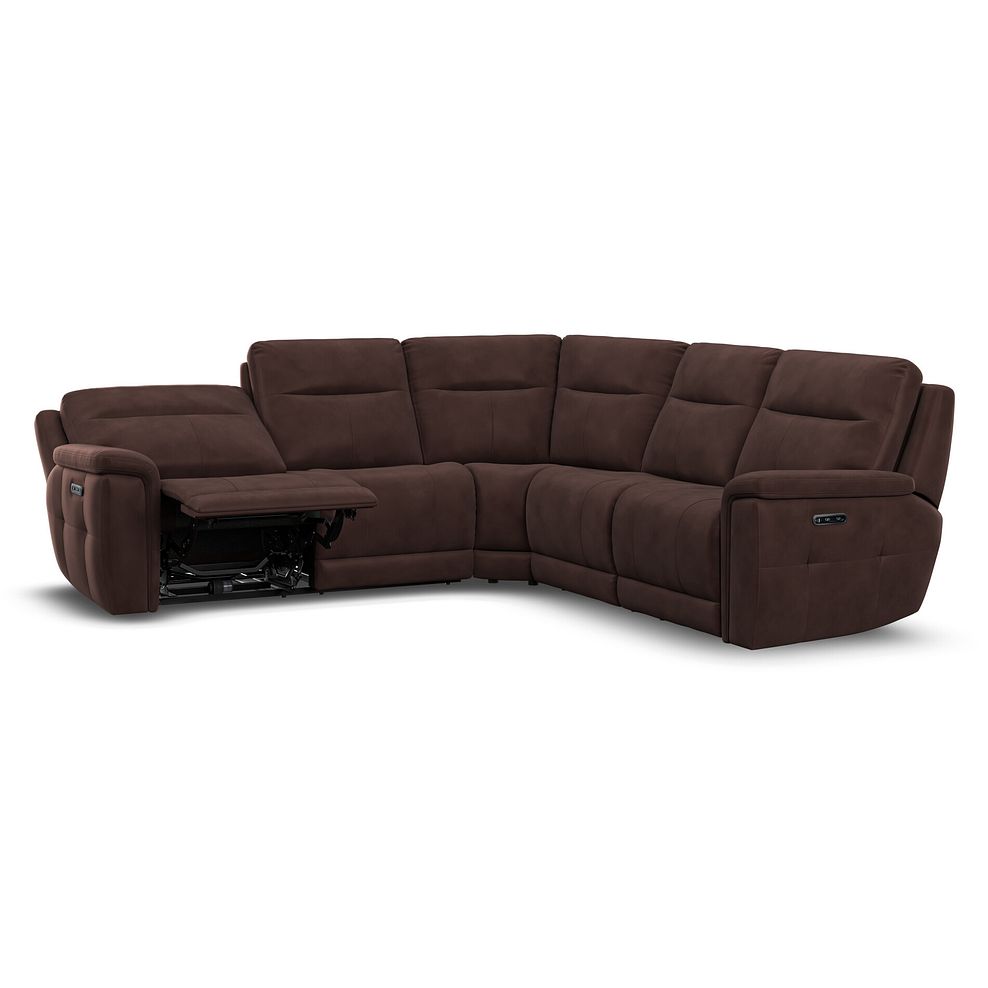 Dalton Large Corner Electric Recliner Sofa in Chestnut Leather 3