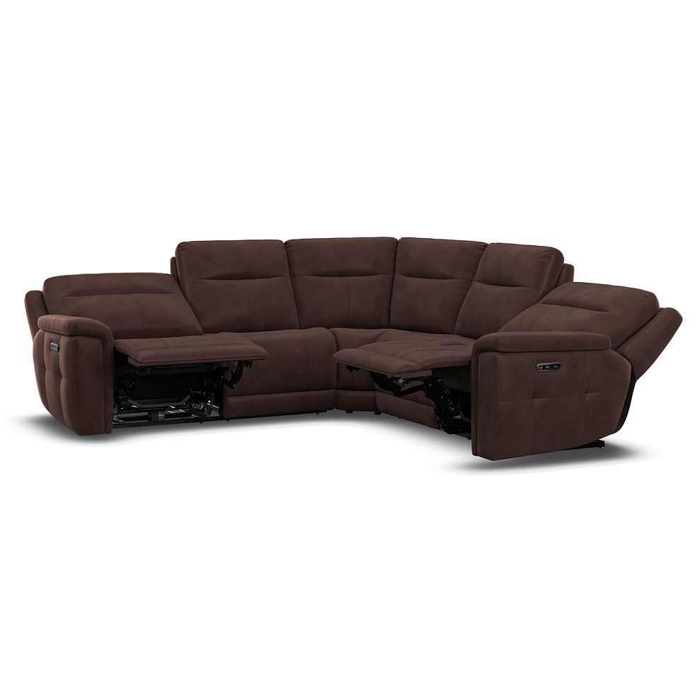 Dalton Large Corner Electric Recliner Sofa in Chestnut Leather 4