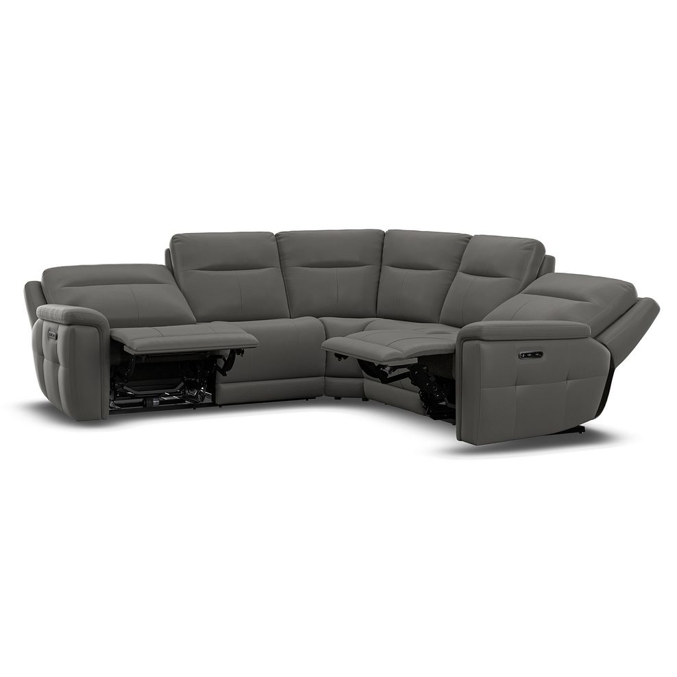 Dalton Large Corner Electric Recliner Sofa in Elephant Grey Leather 4