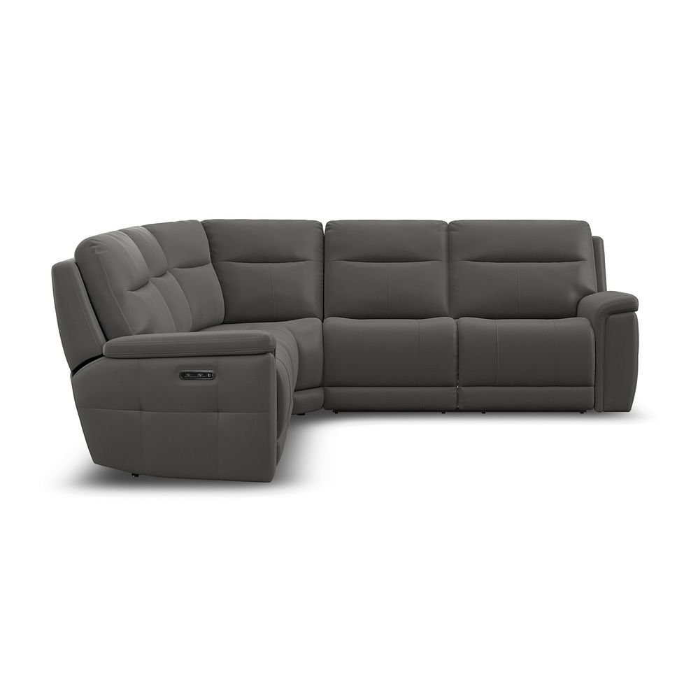 Dalton Large Corner Electric Recliner Sofa in Elephant Grey Leather 7