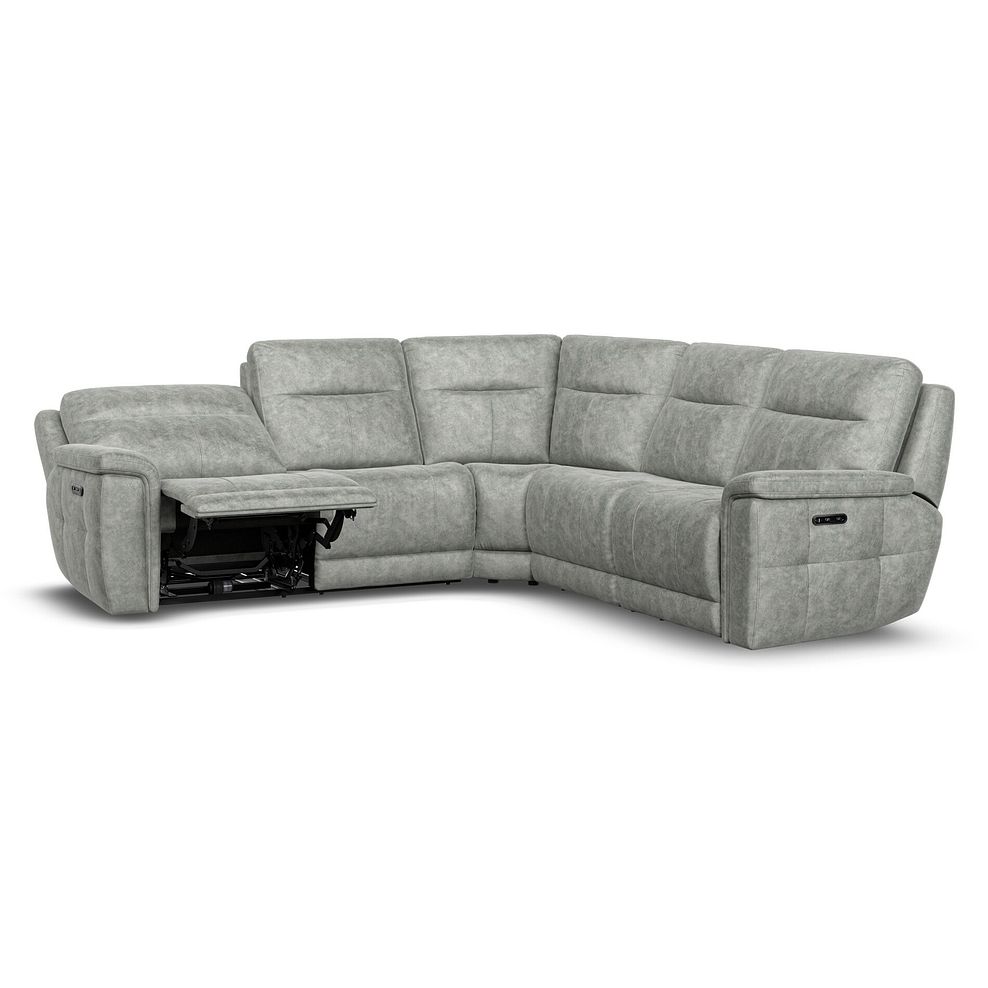 Dalton Large Corner Electric Recliner Sofa in Marble Silver Fabric 3