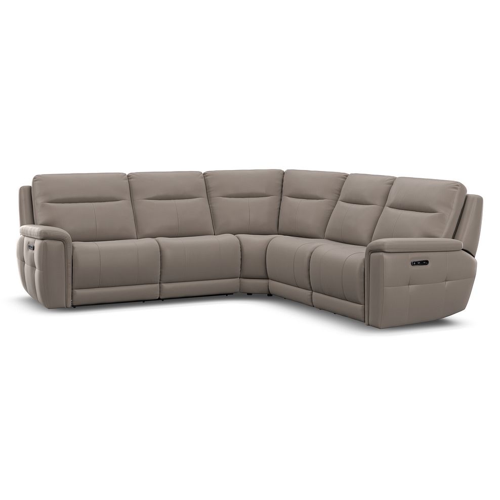 Dalton Large Corner Electric Recliner Sofa in Oyster Leather 1