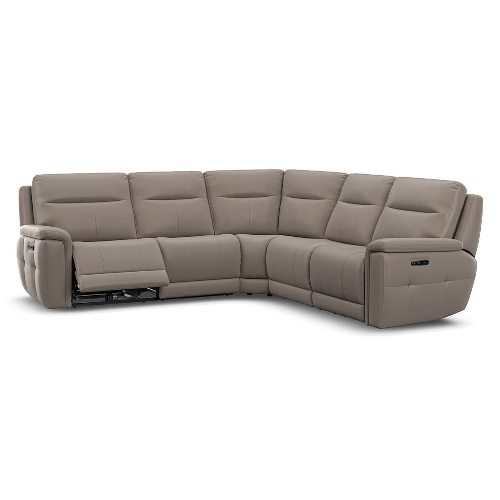 Dalton Large Corner Electric Recliner Sofa in Oyster Leather 2