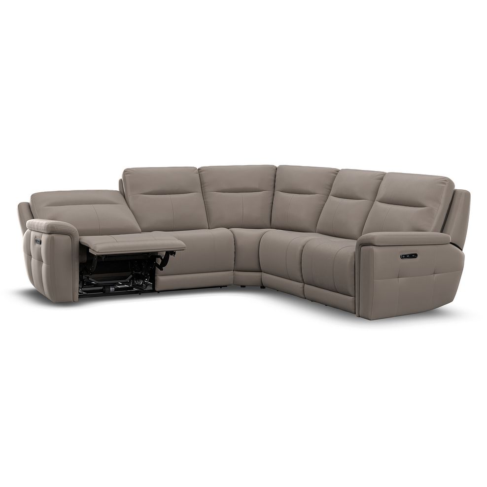 Dalton Large Corner Electric Recliner Sofa in Oyster Leather 3