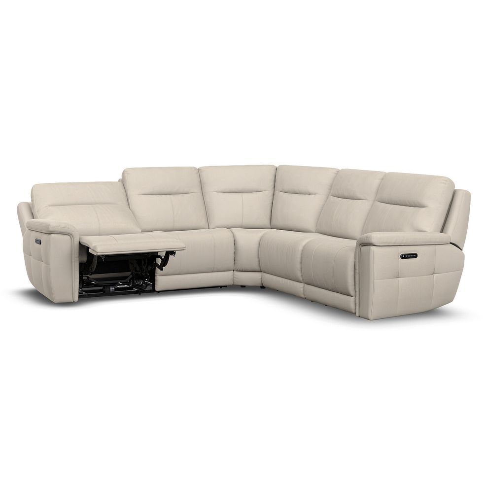 Dalton Large Corner Electric Recliner Sofa with Power Headrests in Bella Barley White Fabric 6