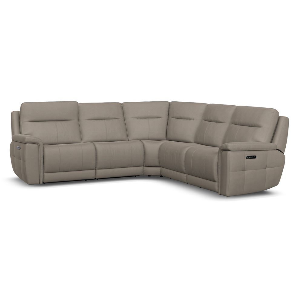 Dalton Large Corner Electric Recliner Sofa with Power Headrests in Bella Latte Fabric 2