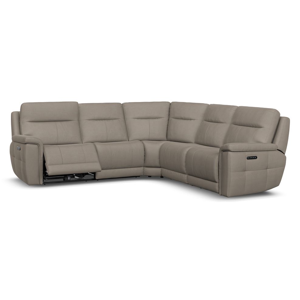 Dalton Large Corner Electric Recliner Sofa with Power Headrests in Bella Latte Fabric 4