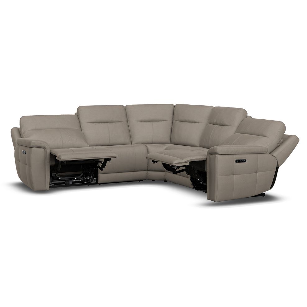 Dalton Large Corner Electric Recliner Sofa with Power Headrests in Bella Latte Fabric 8