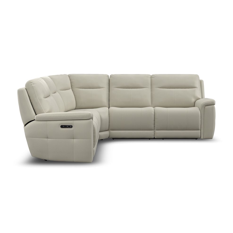 Dalton Large Corner Electric Recliner Sofa with Power Headrests in Bone China Leather 11
