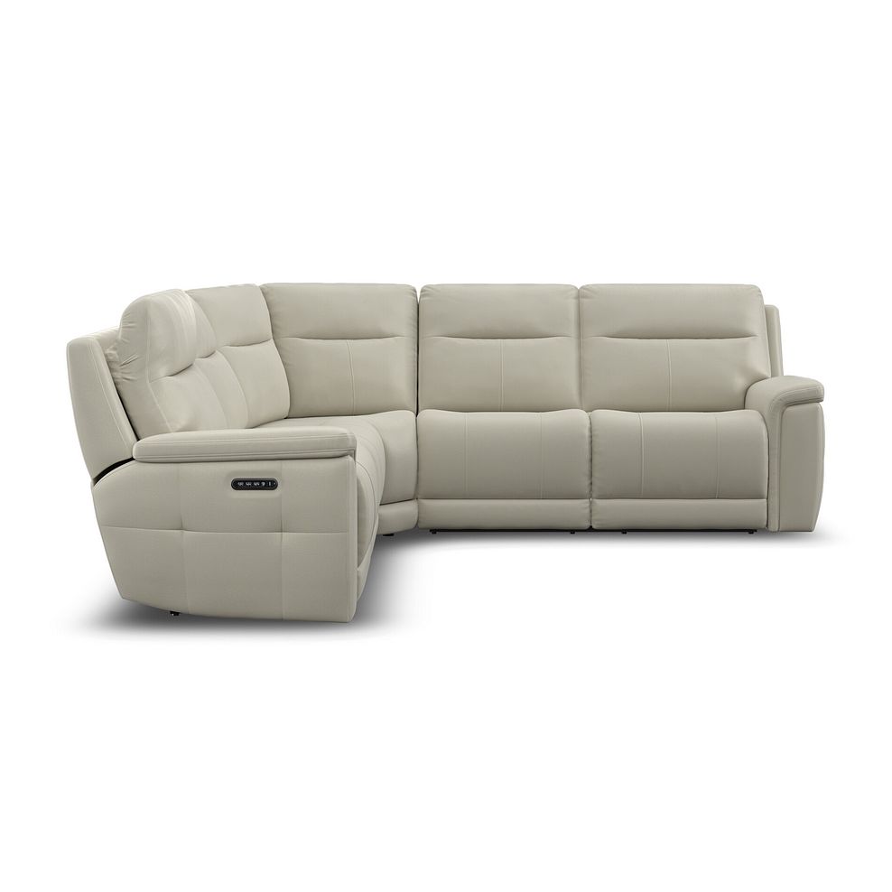 Dalton Large Corner Electric Recliner Sofa with Power Headrests in Bone China Leather 12