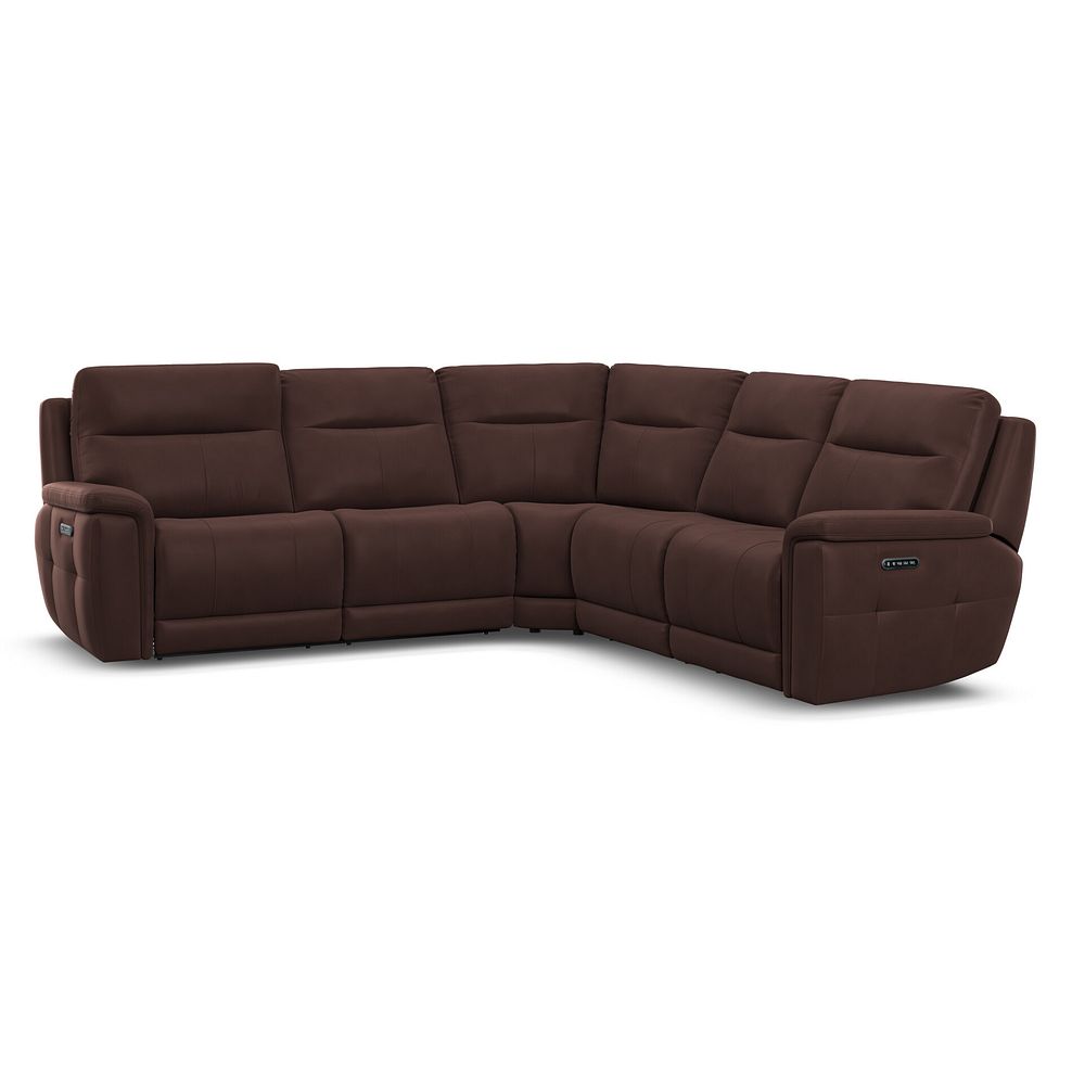 Dalton Large Corner Electric Recliner Sofa with Power Headrests in Chestnut Leather 2