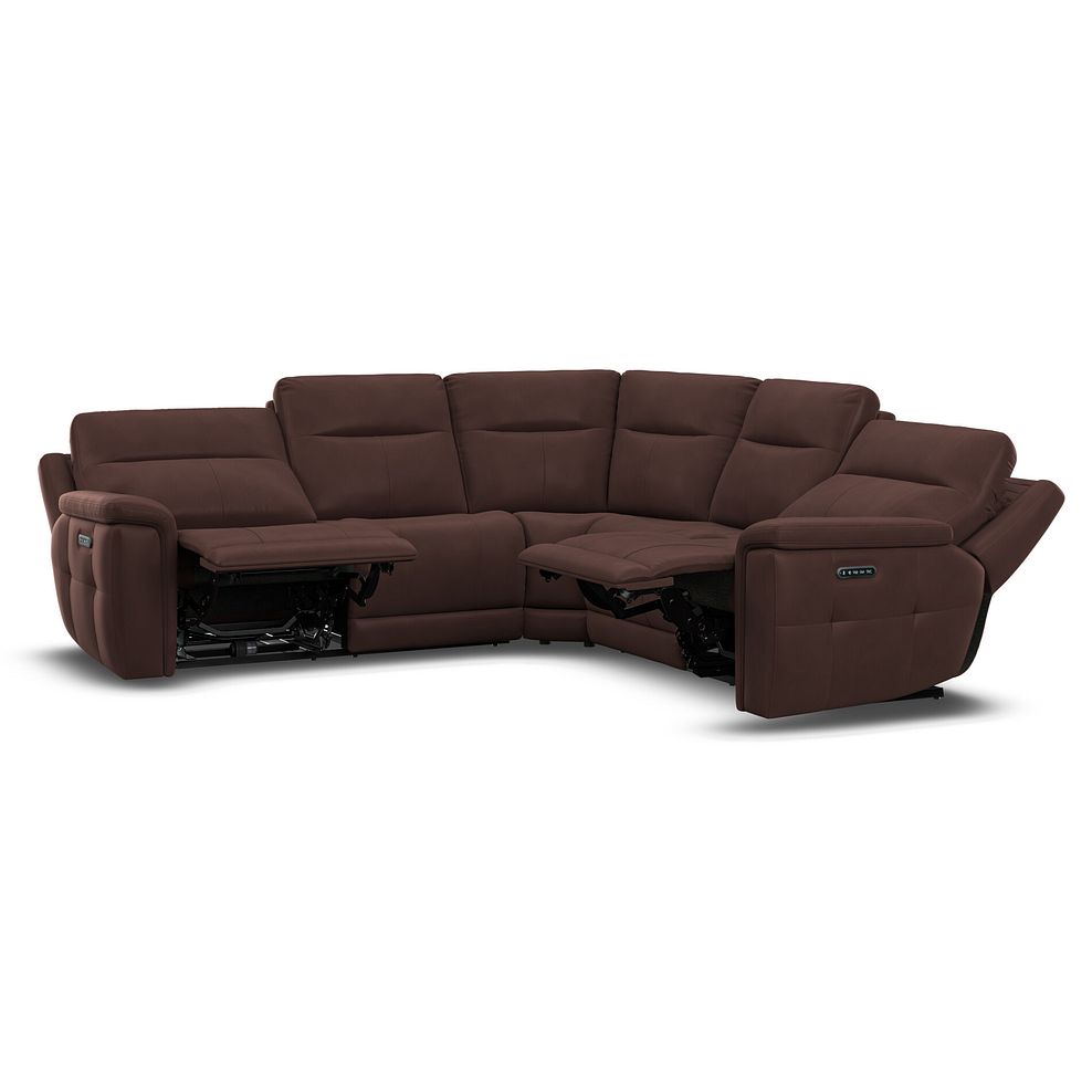 Dalton Large Corner Electric Recliner Sofa with Power Headrests in Chestnut Leather 8