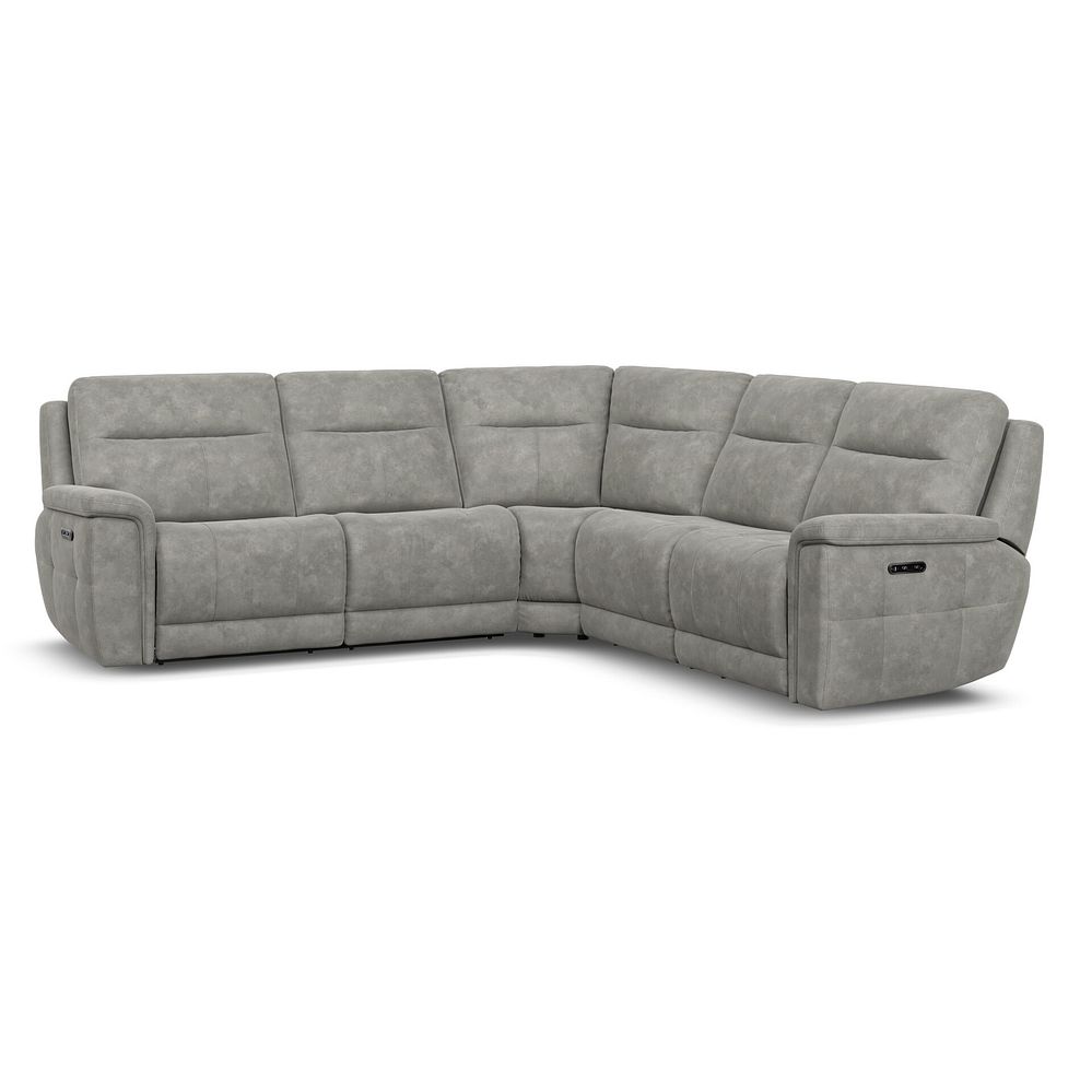 Dalton Large Corner Electric Recliner Sofa with Power Headrests in Dexter Stone Fabric 1