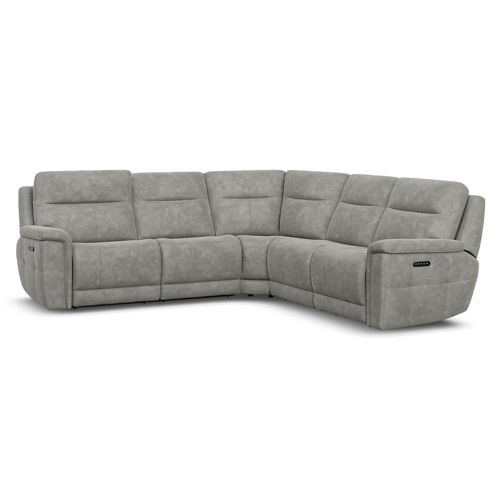 Dalton Large Corner Electric Recliner Sofa with Power Headrests in Dexter Stone Fabric 2