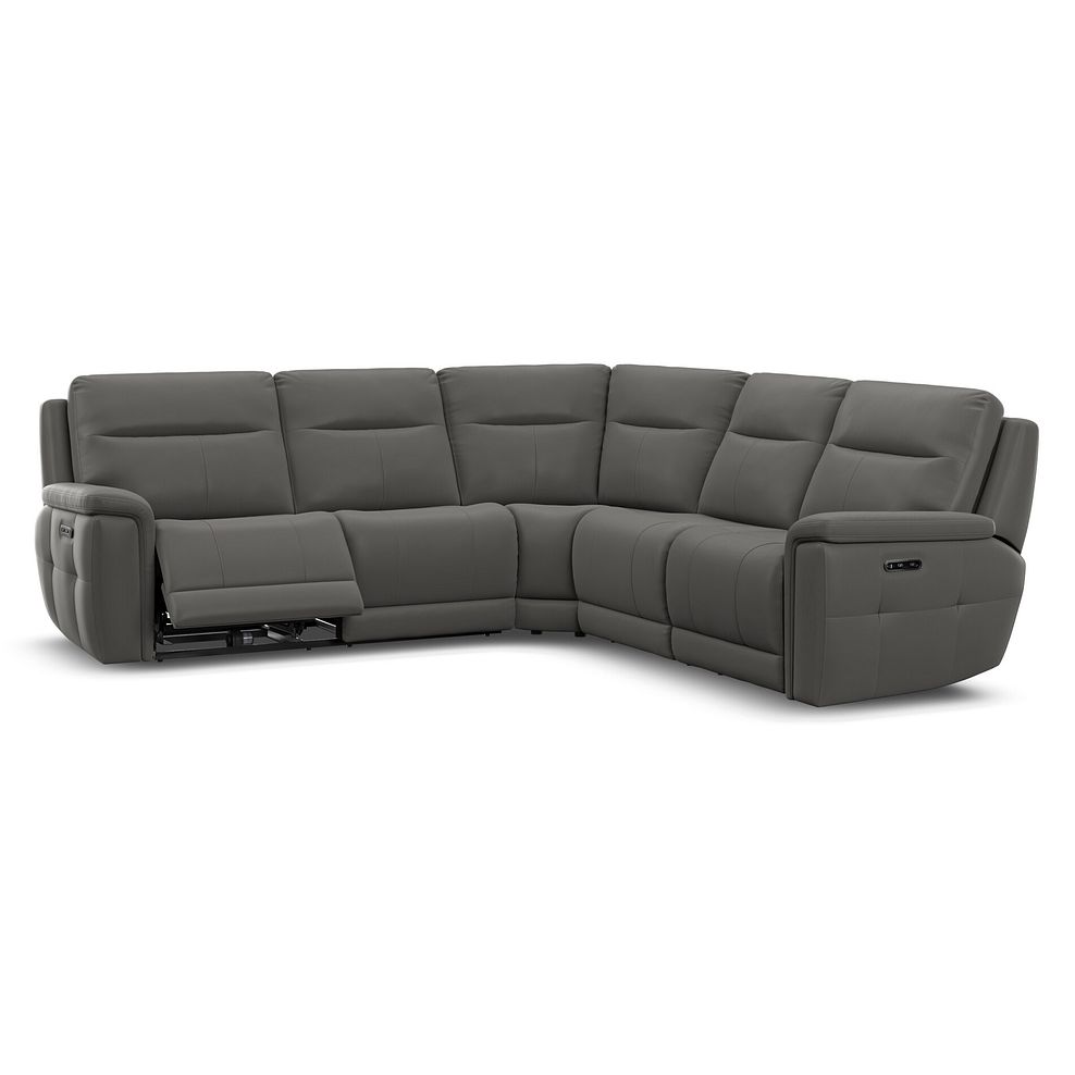 Dalton Large Corner Electric Recliner Sofa with Power Headrests in Elephant Grey Leather 3