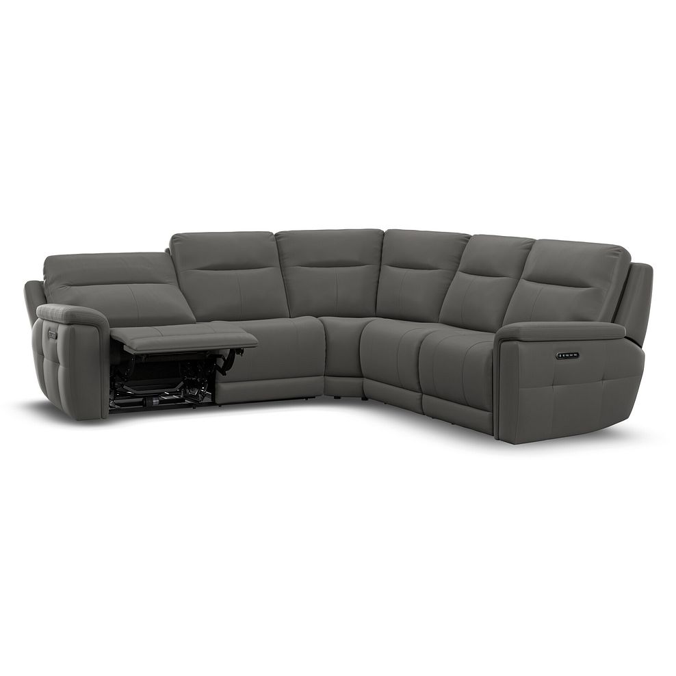 Dalton Large Corner Electric Recliner Sofa with Power Headrests in Elephant Grey Leather 6