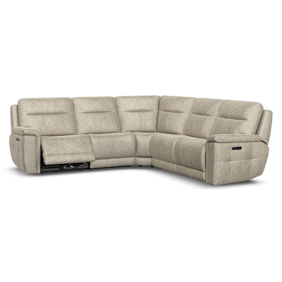 Dalton Large Corner Electric Recliner Sofa with Power Headrests in Marble Cream Fabric 3