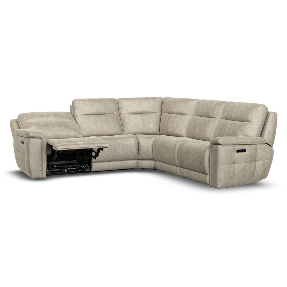 Dalton Large Corner Electric Recliner Sofa with Power Headrests in Marble Cream Fabric 5