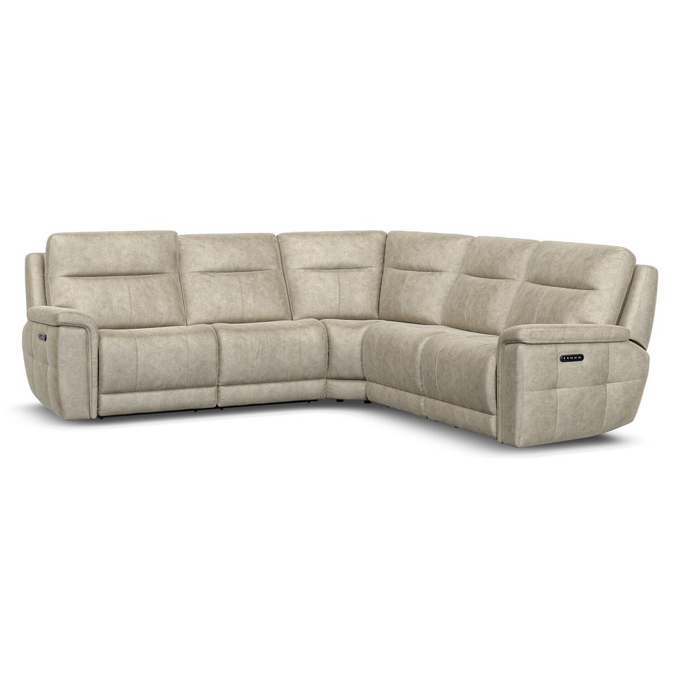 Dalton Large Corner Electric Recliner Sofa with Power Headrests in Marble Cream Fabric 2