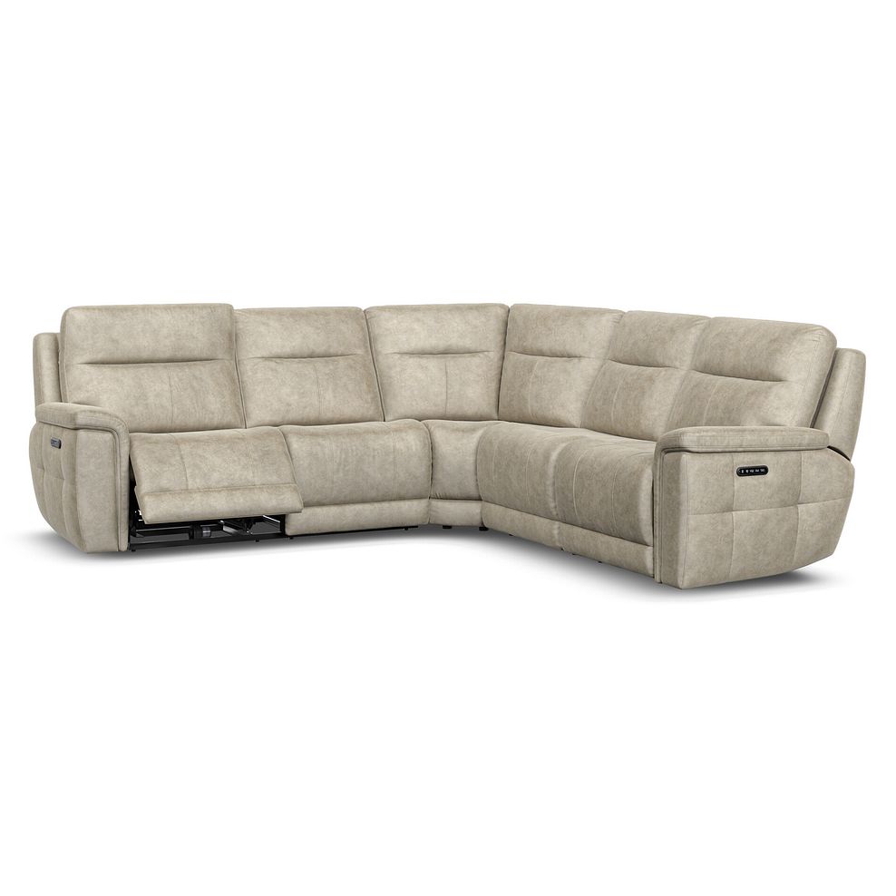 Dalton Large Corner Electric Recliner Sofa with Power Headrests in Marble Cream Fabric 4
