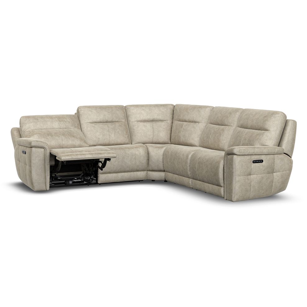 Dalton Large Corner Electric Recliner Sofa with Power Headrests in Marble Cream Fabric 6
