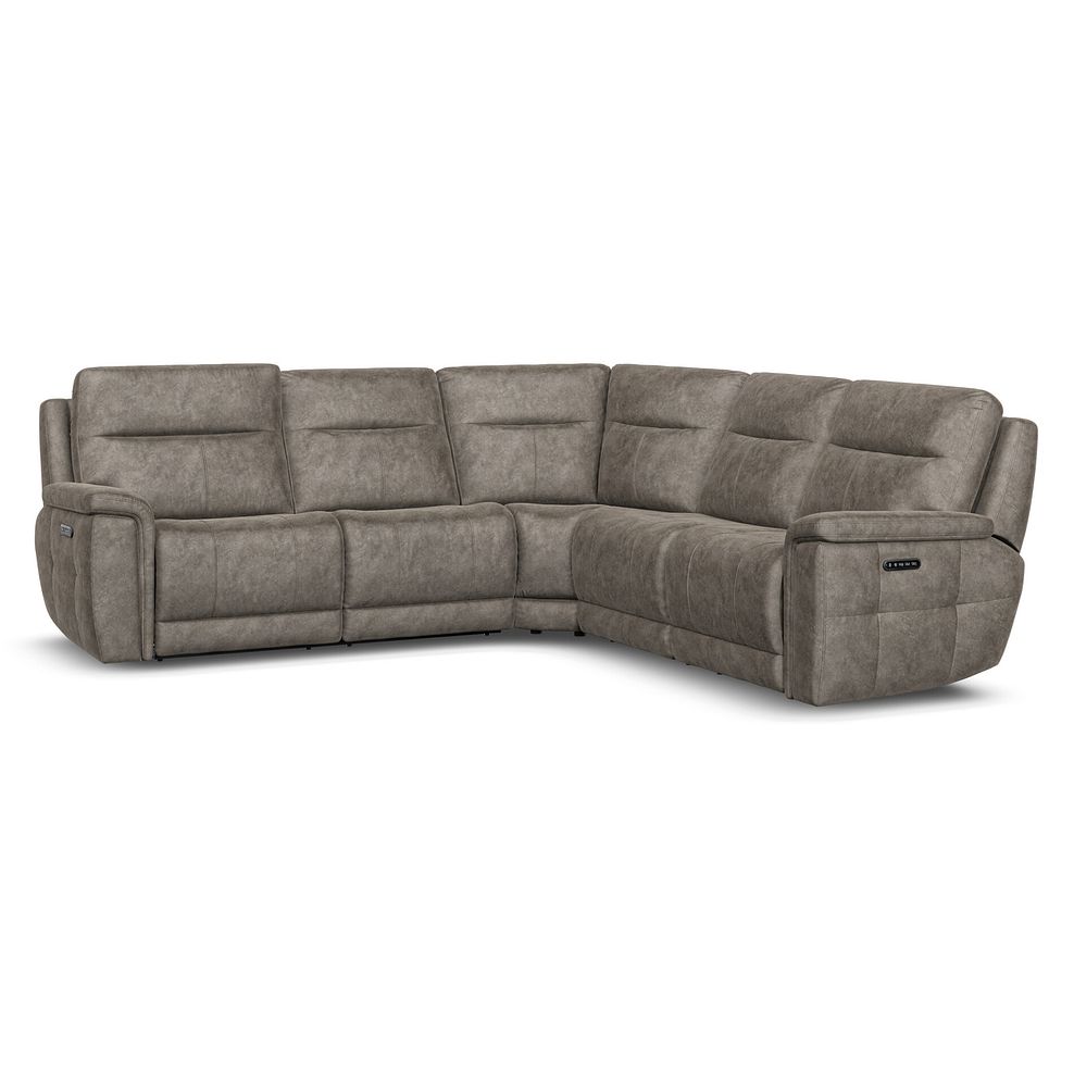 Dalton Large Corner Electric Recliner Sofa with Power Headrests in Marble Mink Fabric 2