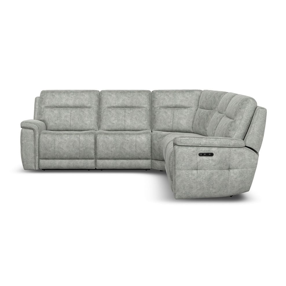Dalton Large Corner Electric Recliner Sofa with Power Headrests in Marble Silver Fabric 9