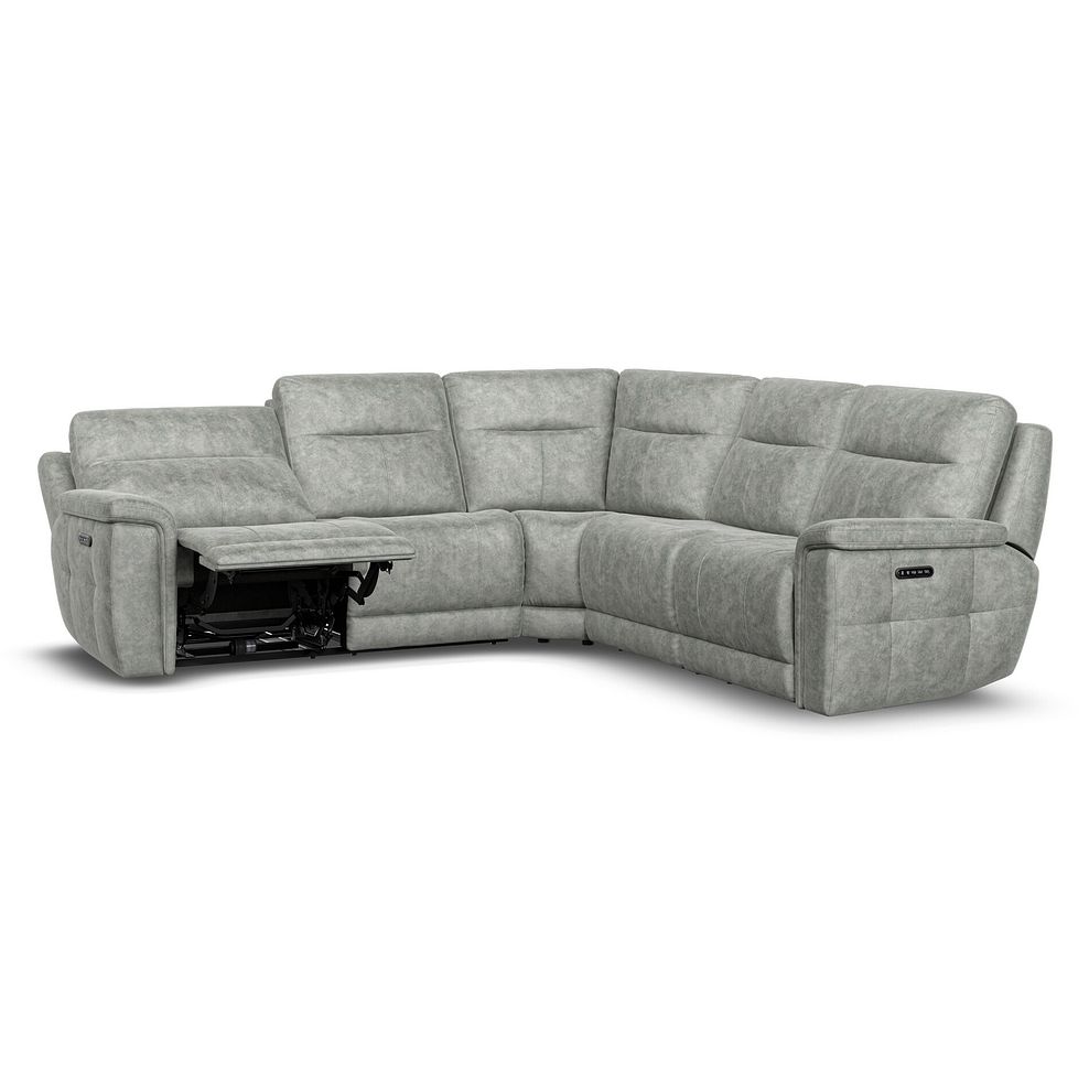 Dalton Large Corner Electric Recliner Sofa with Power Headrests in Marble Silver Fabric 6