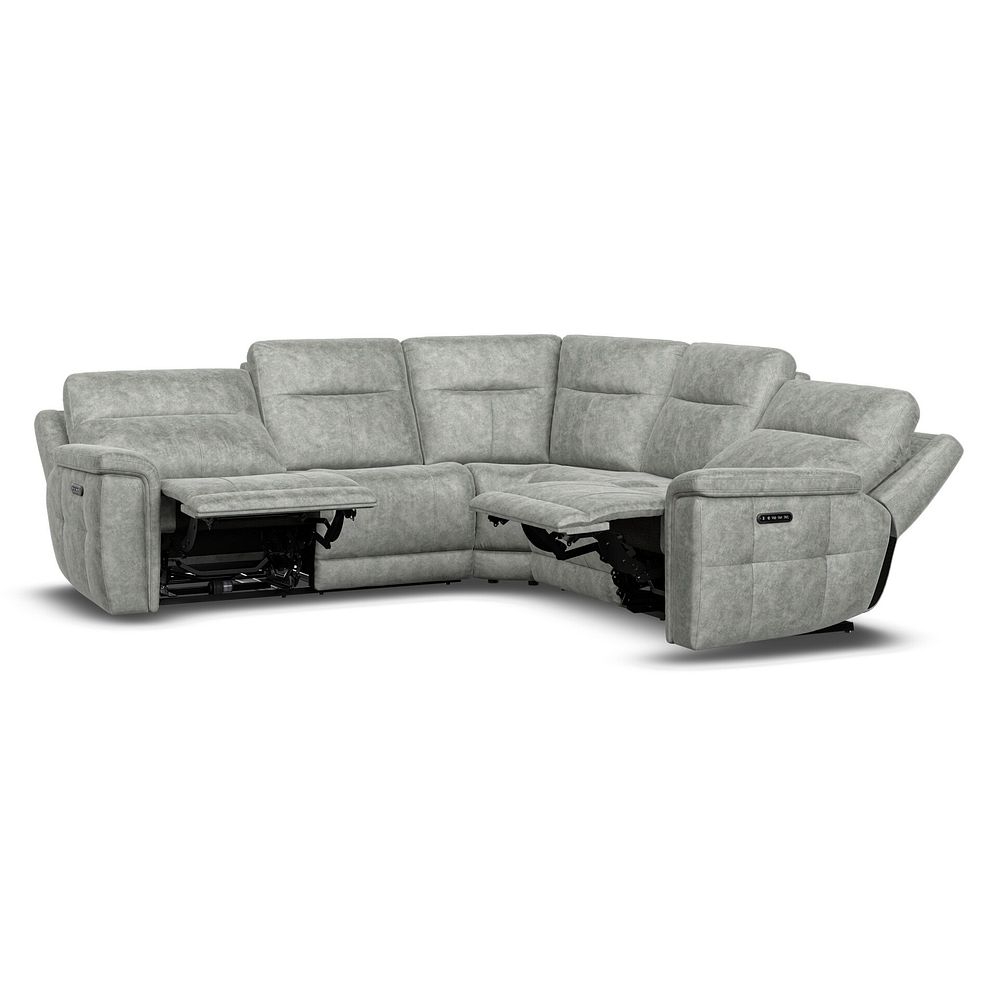 Dalton Large Corner Electric Recliner Sofa with Power Headrests in Marble Silver Fabric 8