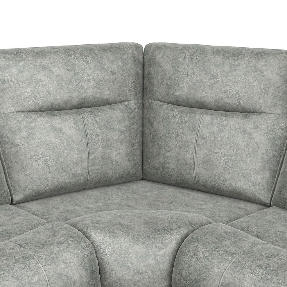 Dalton Large Corner Electric Recliner Sofa with Power Headrests in Marble Silver Fabric 17