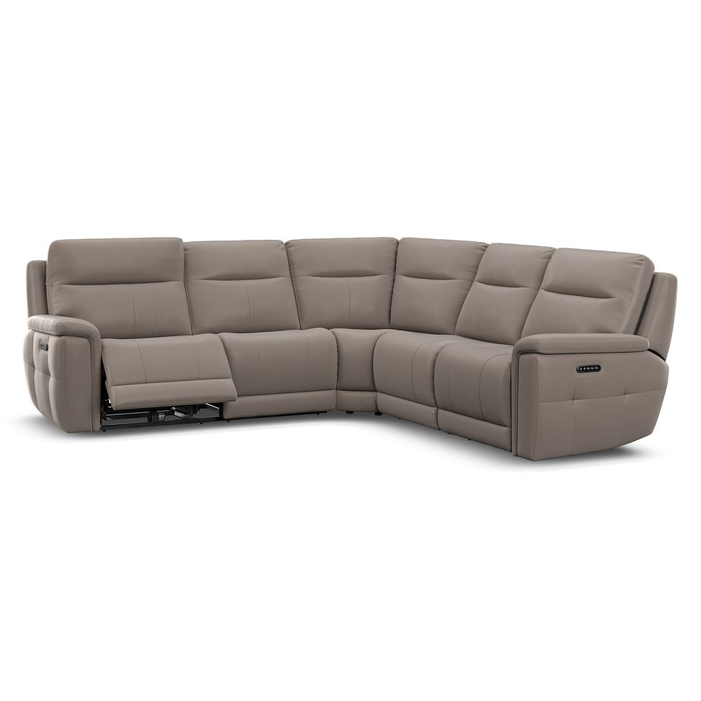 Dalton Large Corner Electric Recliner Sofa with Power Headrests in Oyster Leather 4