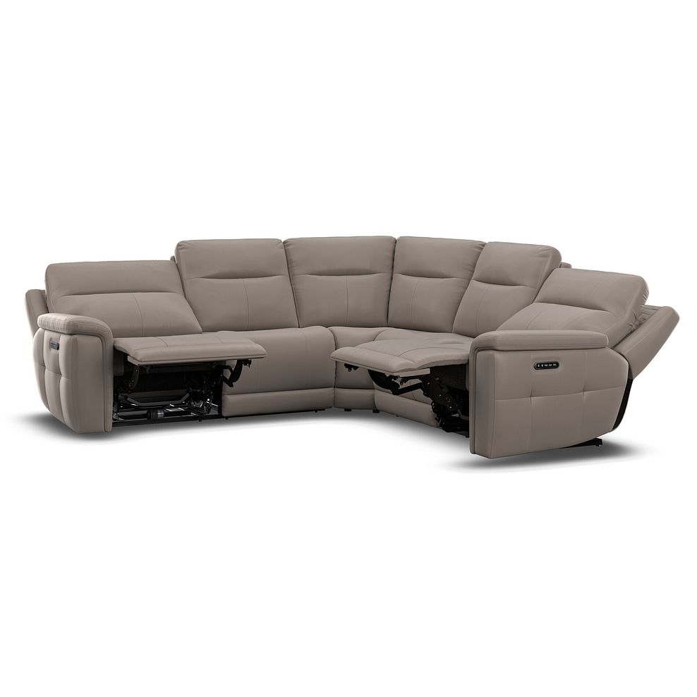 Dalton Large Corner Electric Recliner Sofa with Power Headrests in Oyster Leather 8