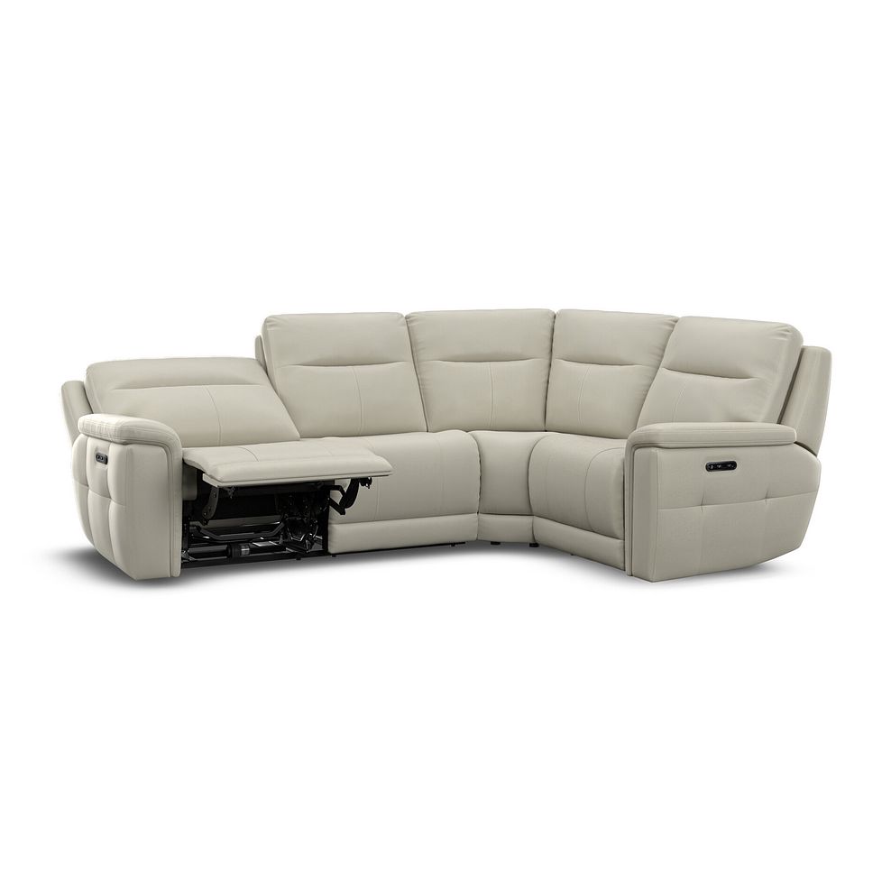 Dalton Left Hand Corner Electric Recliner Sofa in Bone China Leather 3