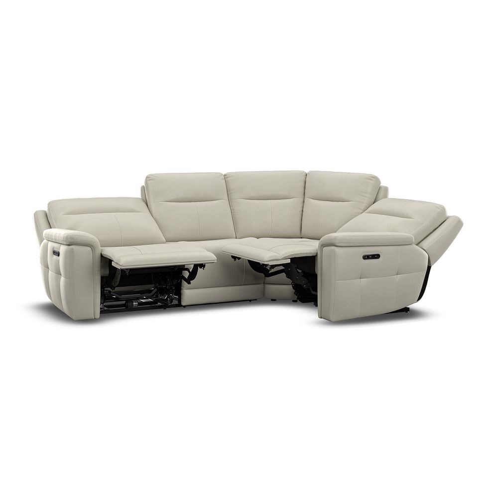 Dalton Left Hand Corner Electric Recliner Sofa in Bone China Leather 4