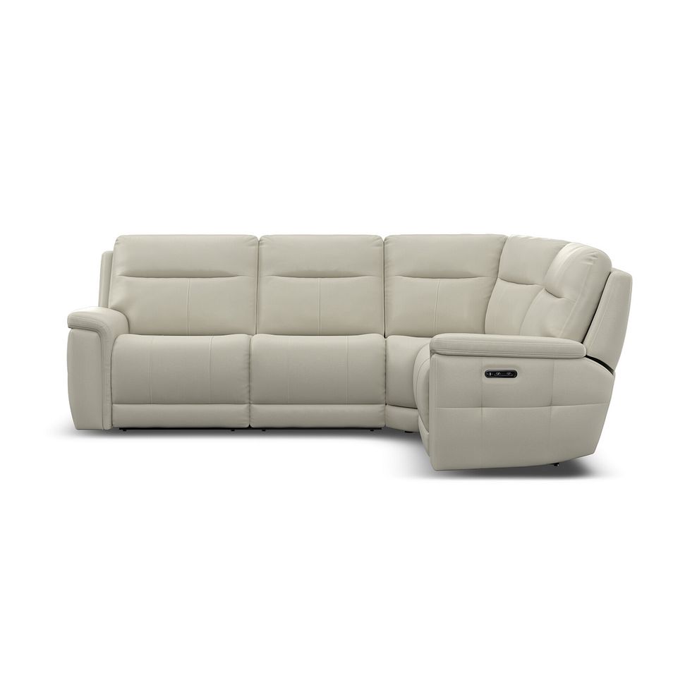 Dalton Left Hand Corner Electric Recliner Sofa in Bone China Leather 5