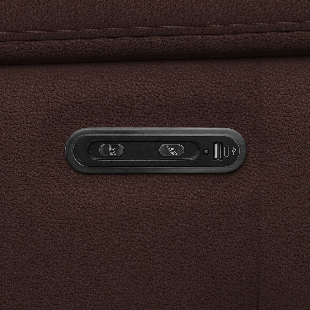 Dalton Left Hand Corner Electric Recliner Sofa in Chestnut Leather 12