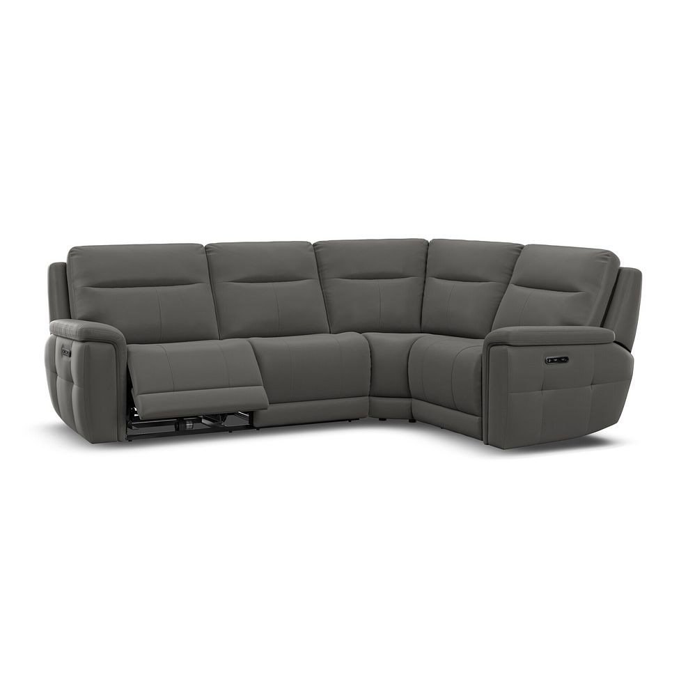 Dalton Left Hand Corner Electric Recliner Sofa in Elephant Grey Leather 2