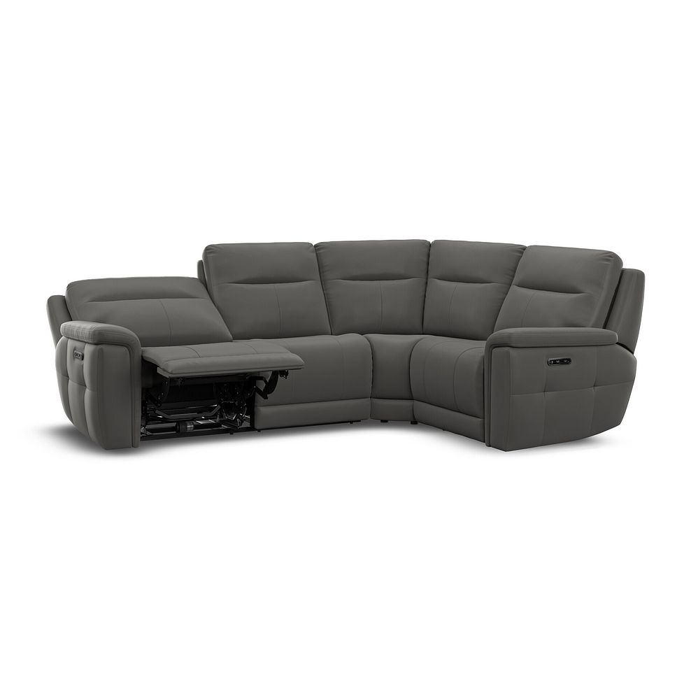 Dalton Left Hand Corner Electric Recliner Sofa in Elephant Grey Leather 3
